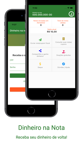 Dinheiro na Nota (cashback) — captura